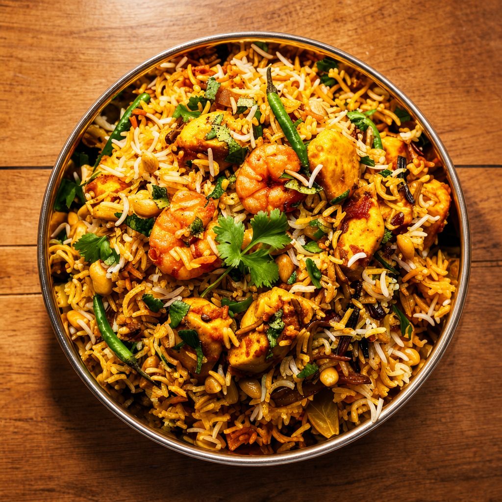 Shrimp Biryani.